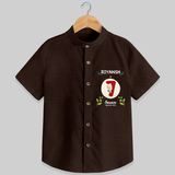 Mark your little one's 7th month Birthday with a personalized Shirt featuring their name! - CHOCOLATE BROWN - 0 - 6 Months Old (Chest 21")