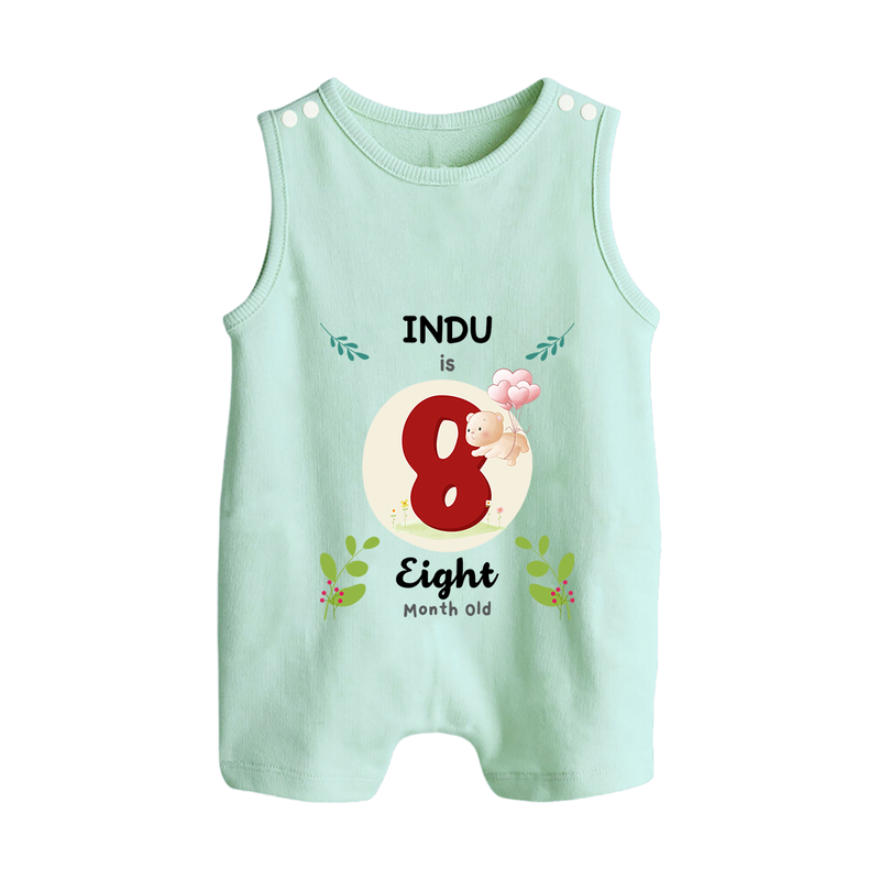 Celebrate Eight month of joy with our delightful customized Romper Suit For Babies - MINT GREEN - 0 - 5 Months Old (Chest 18")