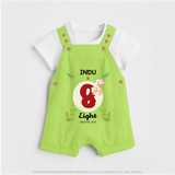 Celebrate Eight month of joy with our delightful customized Dungaree Set For Babies - GREEN - 0 - 5 Months Old (Chest 18")