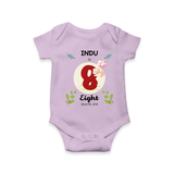 Mark your little one's Eighth month with a personalized romper/onesie featuring their name!