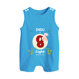 Celebrate Eight month of joy with our delightful customized Romper Suit For Babies - ROYAL BLUE - 0 - 5 Months Old (Chest 18")