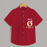 Mark your little one's 8th month Birthday with a personalized Shirt featuring their name! - RED - 0 - 6 Months Old (Chest 21")