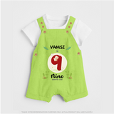 Celebrate Nine month of joy with our delightful customized Dungaree Set For Babies - GREEN - 0 - 5 Months Old (Chest 18")