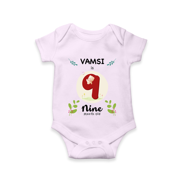 Celebrate Nine month of joy with our delightful customized Romper For Babies - LILAC - 0 - 3 Months Old (Chest 16")