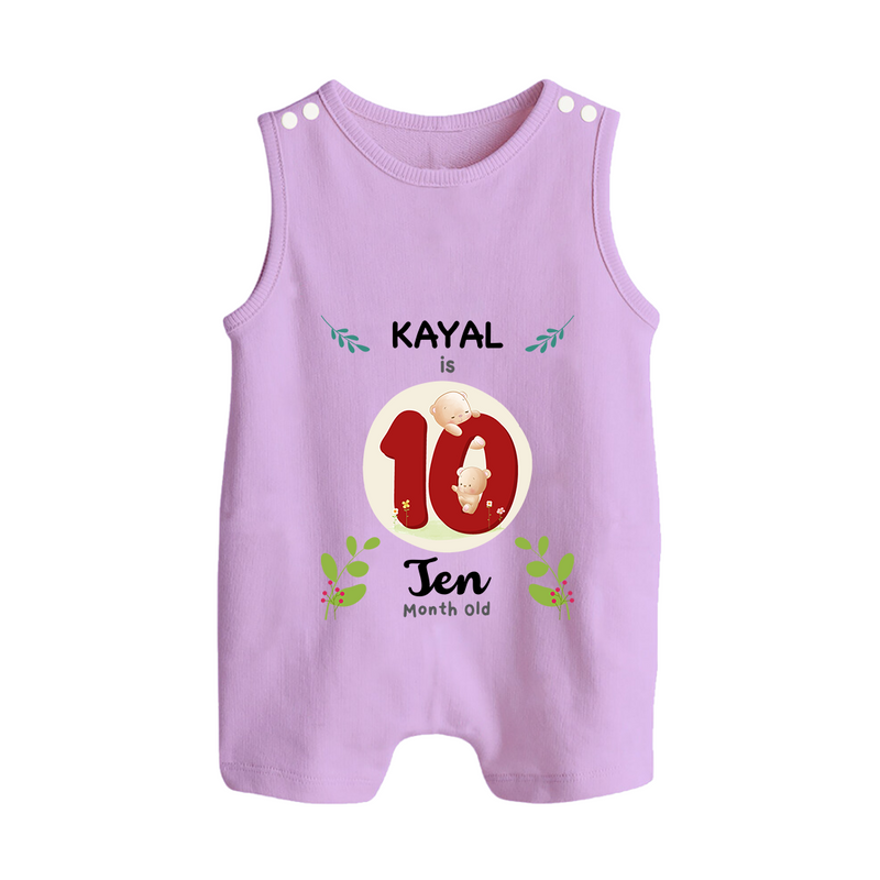 Celebrate Ten month of joy with our delightful customized Romper Suit For Babies - LILAC - 0 - 5 Months Old (Chest 18")