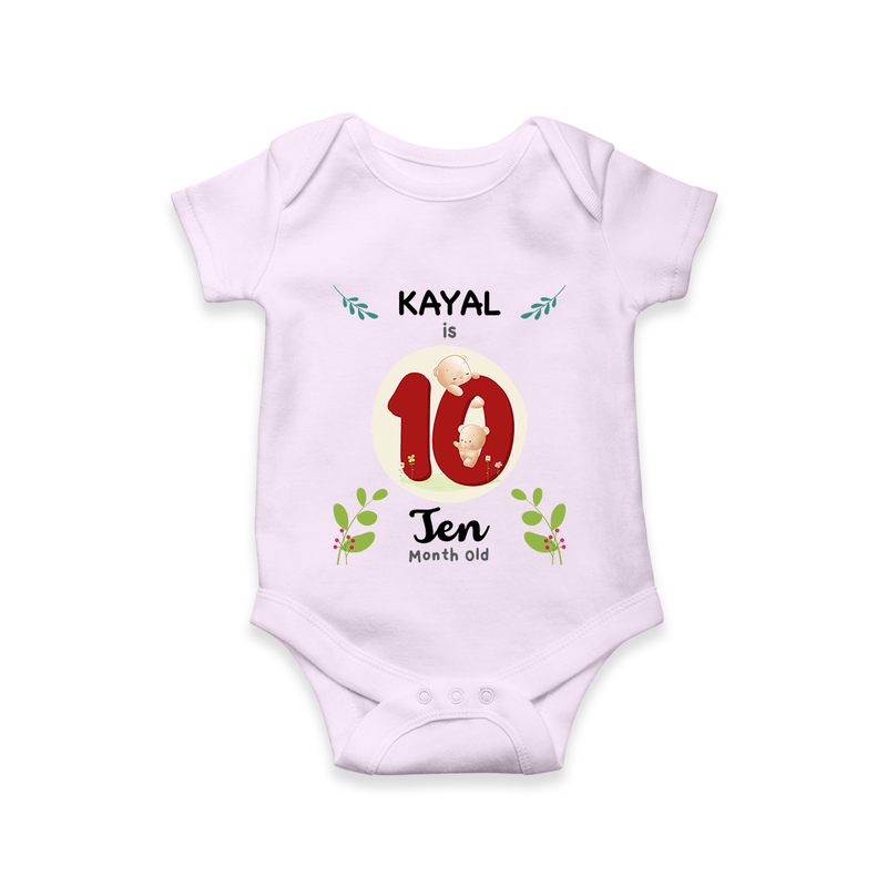 Celebrate Ten month of joy with our delightful customized Romper For Babies - LILAC - 0 - 3 Months Old (Chest 16")