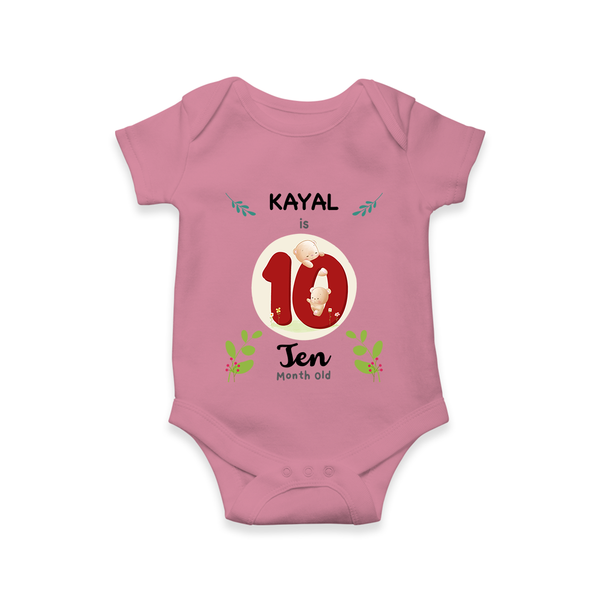Customized Baby Romper/Onesie | Celebrate 10th Month | Soft & Comfy Fit - ONION - New Born (Chest 14")