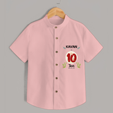 Mark your little one's 10th month Birthday with a personalized Shirt featuring their name! - PEACH - 0 - 6 Months Old (Chest 21")