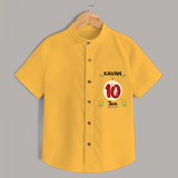 Mark your little one's 10th month Birthday with a personalized Shirt featuring their name! - YELLOW - 0 - 6 Months Old (Chest 21")