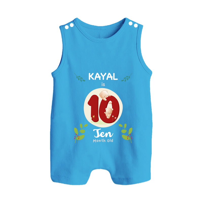 Celebrate Ten month of joy with our delightful customized Romper Suit For Babies - ROYAL BLUE - 0 - 5 Months Old (Chest 18")