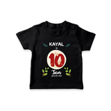 Celebrate Ten month of joy with our delightful customized T-Shirt For Babies - BLACK - 0-5 Months Old (Chest 17")