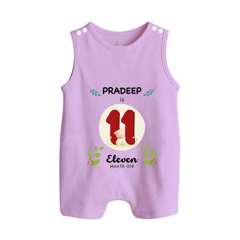 Celebrate Eleven month of joy with our delightful customized Romper Suit For Babies - LILAC - 0 - 5 Months Old (Chest 18")