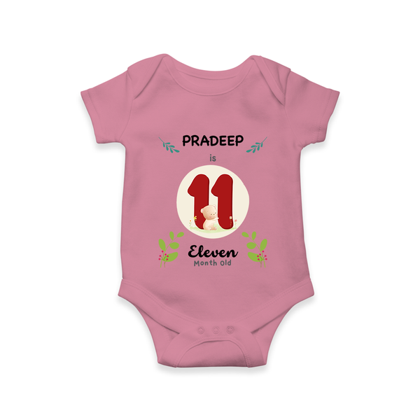 Customized Baby Romper/Onesie | Celebrate 11th Month | Soft & Comfy Fit - ONION - New Born (Chest 14")