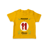 Celebrate The 11th Month Birthday Custom T-Shirt, Personalized with your little one's name - CHROME YELLOW - 0 - 5 Months Old (Chest 17")