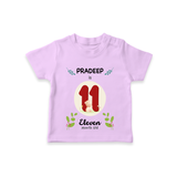 Celebrate The 11th Month Birthday Custom T-Shirt, Personalized with your little one's name - LILAC - 0 - 5 Months Old (Chest 17")