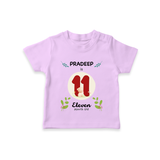 Celebrate Eleven month of joy with our delightful customized T-Shirt For Babies - LILAC - 0-5 Months Old (Chest 17")