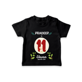 Celebrate The 11th Month Birthday Custom T-Shirt, Personalized with your little one's name - BLACK - 0 - 5 Months Old (Chest 17")