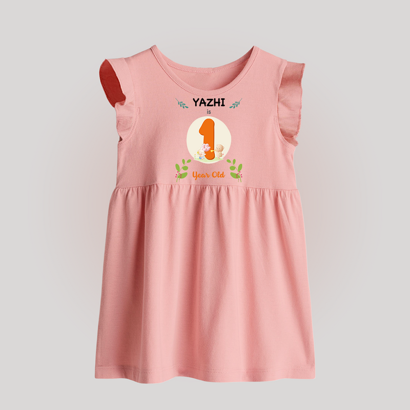 Customized Baby Baby Frock | Celebrate 1st Year | Soft & Comfy Fit Baby Frock - BABY PINK - 0 - 3 Months Old (Chest 17")