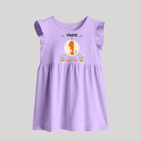 Customized Baby Baby Frock | Celebrate 1st Year | Soft & Comfy Fit Baby Frock - LILAC - 0 - 3 Months Old (Chest 17")