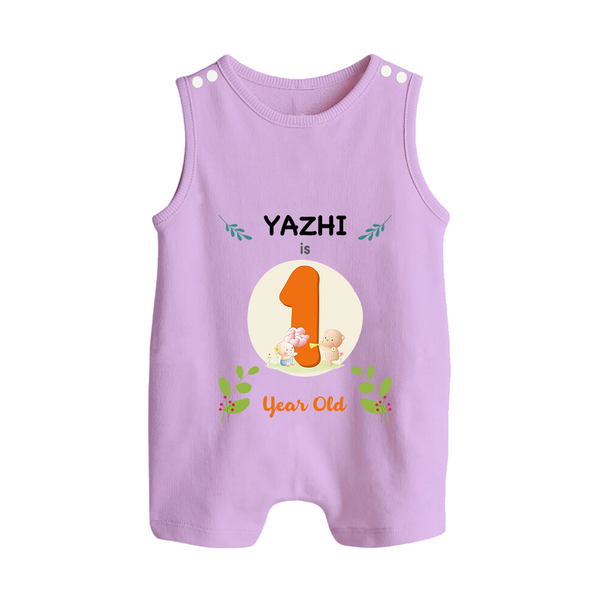 Customized Baby Romper Suit/ Sleeveless Romper | Celebrate 1st Year | Soft & Comfy Fit Romper Suit/ Sleeveless Romper - LILAC - 0 - 5 Months Old (Chest 18")
