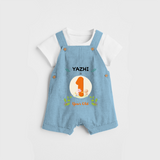 Celebrate The Twelfth Month Birthday Customised Dungaree set for your Kids - SKY BLUE - 0 - 5 Months Old (Chest 17")