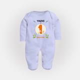 Celebrate one Year of joy with our delightful customized Sleep Suit For Babies - BABY BLUE - New Born (Chest 7.5")