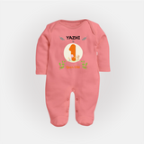 Celebrate one Year of joy with our delightful customized Sleep Suit For Babies - PEACH - New Born (Chest 7.5")