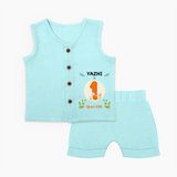 Customized Baby Jabla Set | Celebrate 1st Year | Soft & Comfy Fit Jabla Set - BABY BLUE - 0 - 3 Months Old (Chest 9.8")
