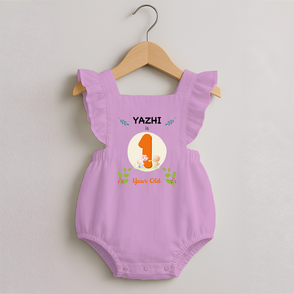 Customized Baby Romper Frock | Celebrate 1st Year | Soft & Comfy Fit Romper Frock - BABY PINK - 0 - 3 Months Old (Chest 19")