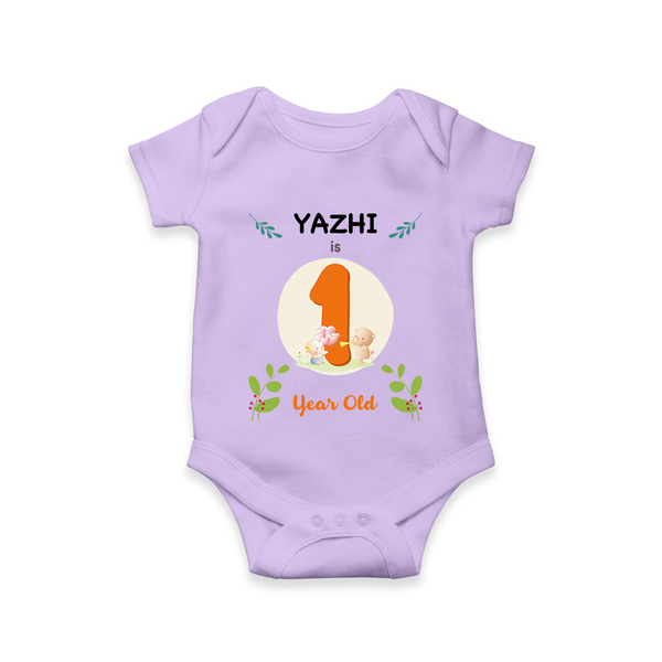 Customized Baby Romper/Onesie | Celebrate 1 Year | Soft & Comfy Fit - LILAC - New Born (Chest 14")