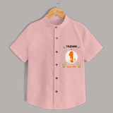Mark your little one's 1st Year Birthday with a personalized Shirt featuring their name! - PEACH - 0 - 6 Months Old (Chest 21")