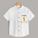 Mark your little one's 1st Year Birthday with a personalized Shirt featuring their name! - WHITE - 0 - 6 Months Old (Chest 21")