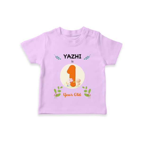 Customized Baby T-Shirt | Celebrate 1st Year | Soft & Comfy Fit T-Shirt - LILAC - 0-5 Months Old (Chest 17")