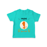 Celebrate one Year of joy with our delightful customized T-Shirt For Babies - TEAL - 0-5 Months Old (Chest 17")