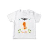 Celebrate one Year of joy with our delightful customized T-Shirt For Babies - WHITE - 0-5 Months Old (Chest 17")