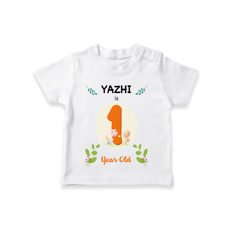 Celebrate The 12th Month Birthday Custom T-Shirt, Personalized with your little one's name - WHITE - 0 - 5 Months Old (Chest 17")