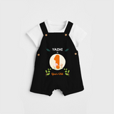 Celebrate The Twelfth Month Birthday Customised Dungaree set for your Kids - BLACK - 0 - 5 Months Old (Chest 17")