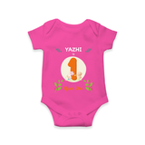 Celebrate one Year of joy with our delightful customized Romper For Babies - HOT PINK - 0 - 3 Months Old (Chest 16")