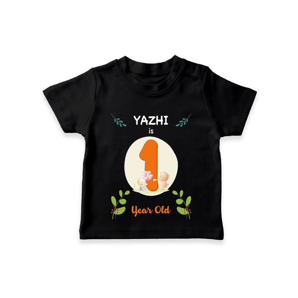 Celebrate The 12th Month Birthday Custom T-Shirt, Personalized with your little one's name - BLACK - 0 - 5 Months Old (Chest 17")