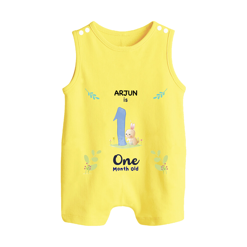 Make The First Month Unforgettable With Our Exclusive Customized Romper Suit For Babies - PASTEL YELLOW - 0 - 5 Months Old (Chest 18")