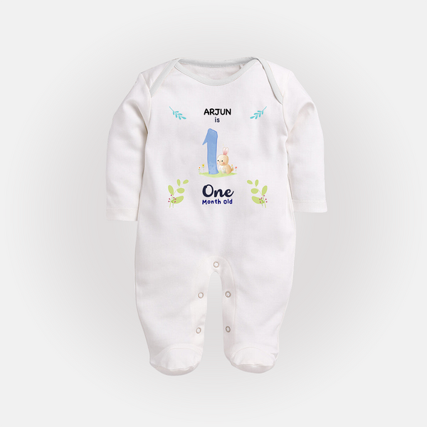 Make The First Month Unforgettable With Our Exclusive Customized Sleep Suit For Babies - WHITE - New Born (Chest 7.5")