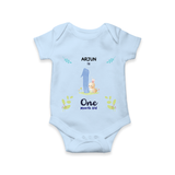 Make The First Month Unforgettable With Our Exclusive Customized Romper For Babies - BABY BLUE - 0 - 3 Months Old (Chest 16")