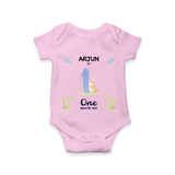 1 Month Milestone Baby Bodysuit Outfit | Personalized Romper/Onesie | Perfect for Photoshoots - BABY PINK - New Born (Chest 14")