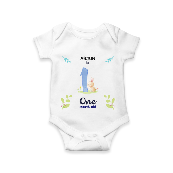 Make The First Month Unforgettable With Our Exclusive Customized Romper For Babies - WHITE - 0 - 3 Months Old (Chest 16")