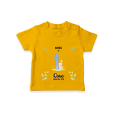 "Celebrate your kids 1st month"  - Personalized TShirt  - CHROME YELLOW - 0 - 5 Months Old (Chest 17")