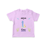 1 Month Milestone Baby T-Shirt Outfit | Personalized T-Shirt | Perfect for Photoshoots - LILAC - 0-5 Months Old (Chest 17")