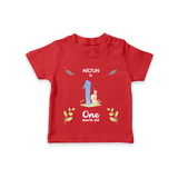 1 Month Milestone Baby T-Shirt Outfit | Personalized T-Shirt | Perfect for Photoshoots - RED - 0-5 Months Old (Chest 17")