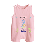 2 Month Milestone Baby Romper Suit/ Sleeveless Romper Outfit | Personalized Romper Suit/ Sleeveless Romper | Perfect for Photoshoots - BABY PINK - 0 - 5 Months Old (Chest 18")