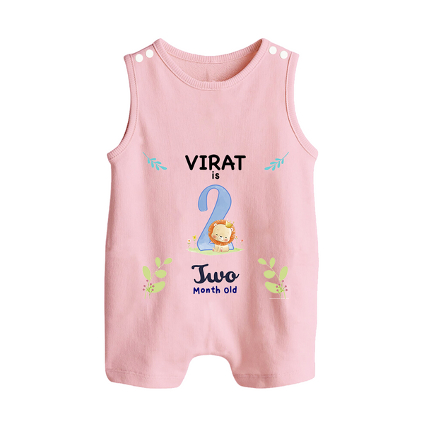 2 Month Milestone Baby Romper Suit/ Sleeveless Romper Outfit | Personalized Romper Suit/ Sleeveless Romper | Perfect for Photoshoots - BABY PINK - 0 - 5 Months Old (Chest 18")