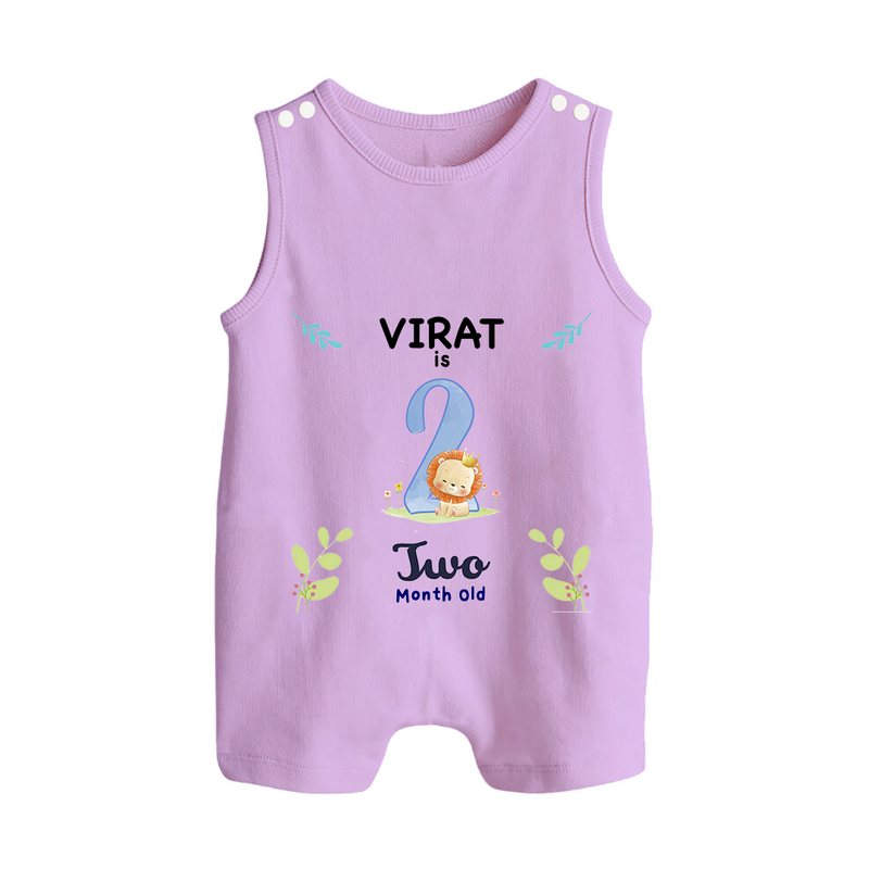 2 Month Milestone Baby Romper Suit/ Sleeveless Romper Outfit | Personalized Romper Suit/ Sleeveless Romper | Perfect for Photoshoots - LILAC - 0 - 5 Months Old (Chest 18")